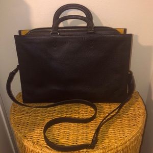 Coach Rogue Brief in Regenerative Leather bag with removable crossbody strap